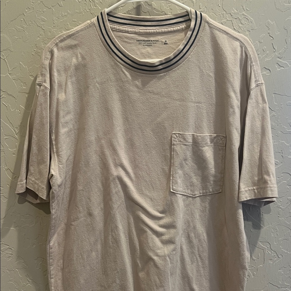 Abercrombie & Fitch Light Tan T-Shirt with Pocket